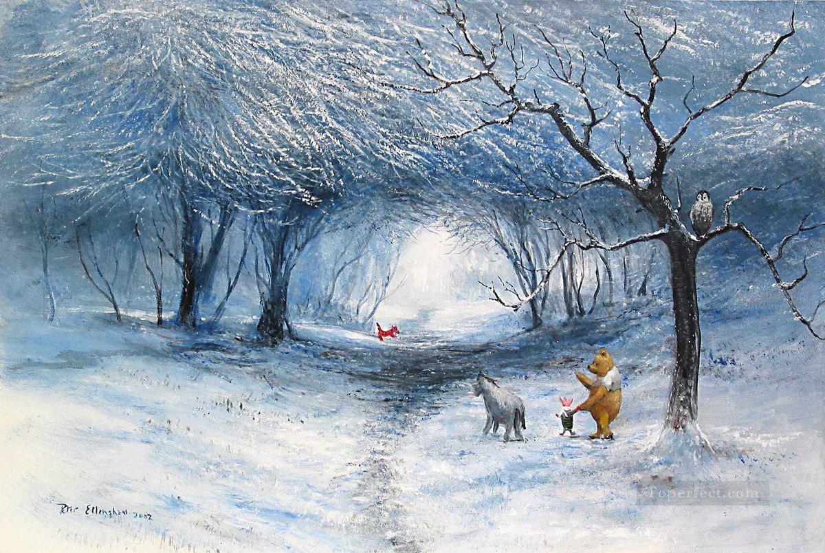 Winter Walk animal Peintures à l'huile